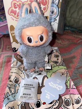 Pop Mart Exacting Macaron Sea Salt Coconut Bunny Figure - Light Blue Plush